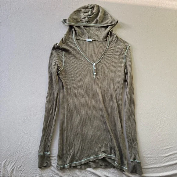 Splendid Thermal Hooded Henley Tee - Picture 2 of 7